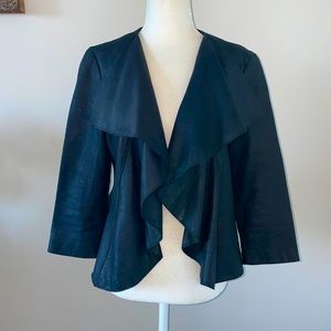 Black leather evening jacket